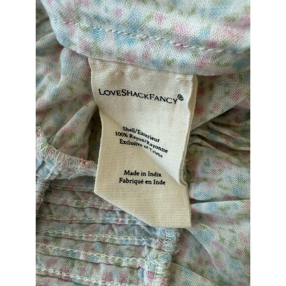 LoveShackFancy NWT Toto Pink Floral Smocked Cottagecore Mini Dress size Small - Picture 11 of 16